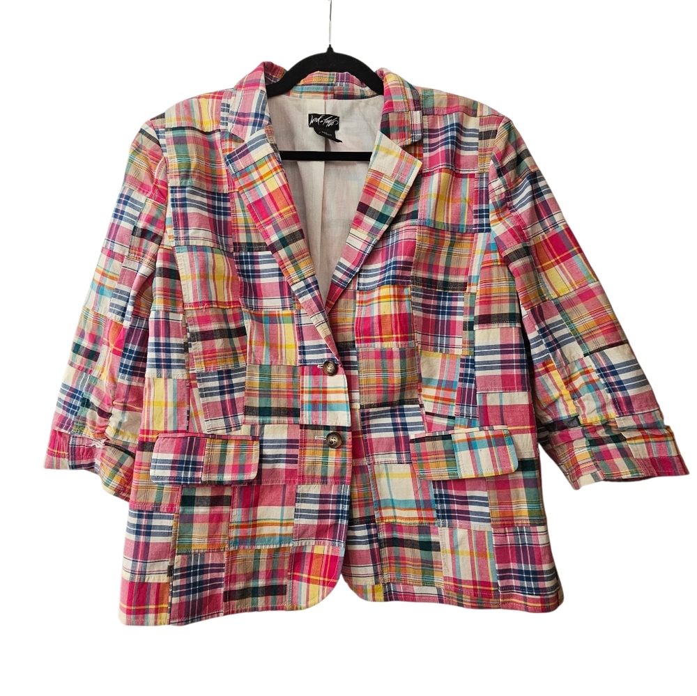 Lord & Taylor Patchwork Blazer Jacket - Women's S… - image 2